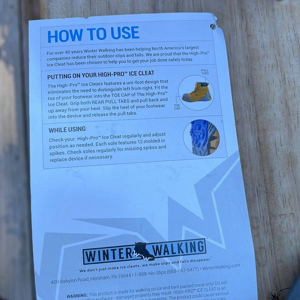 NIB- Winter Walking High-Pro Ice Cleats Size XL (11-13)